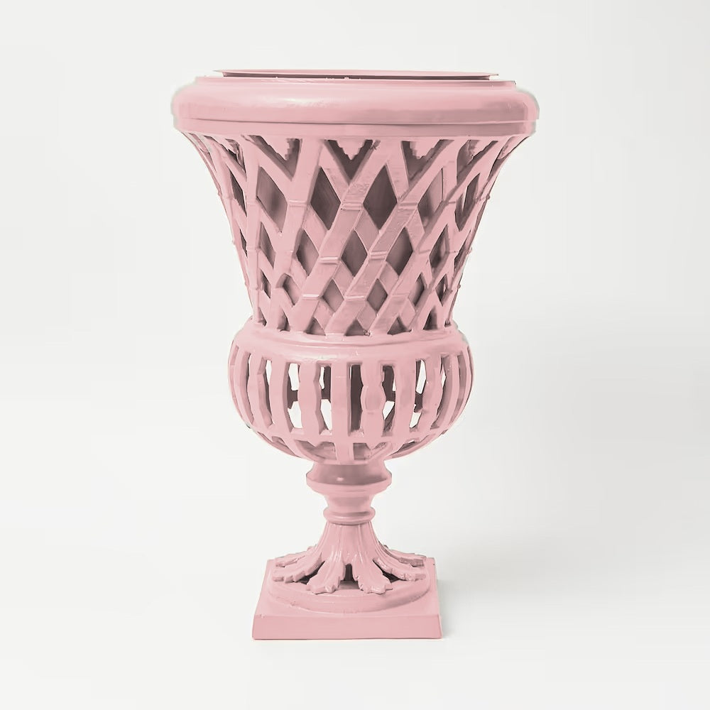 Lattice Garden Urn – Pink